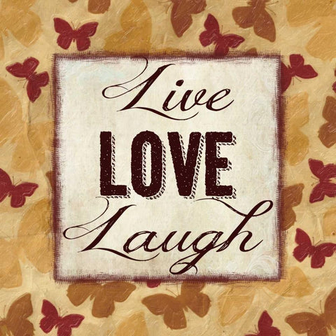 LIVE LOVE LAUGH White Modern Wood Framed Art Print by Greene, Taylor