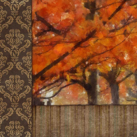 AMBER DAMASK TREE White Modern Wood Framed Art Print by Greene, Taylor