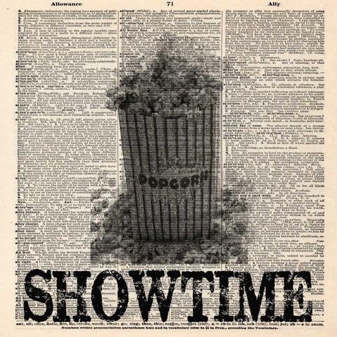 SHOWTIME Black Modern Wood Framed Art Print with Double Matting by Greene, Taylor