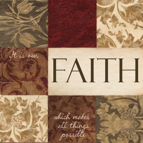 FAITH Black Ornate Wood Framed Art Print with Double Matting by Greene, Taylor