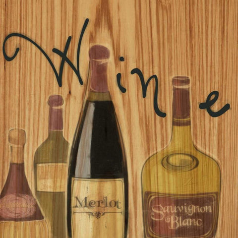 WINE 2 White Modern Wood Framed Art Print by Greene, Taylor