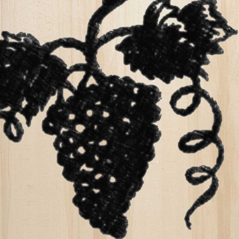 Grapes Black Modern Wood Framed Art Print with Double Matting by Greene, Taylor