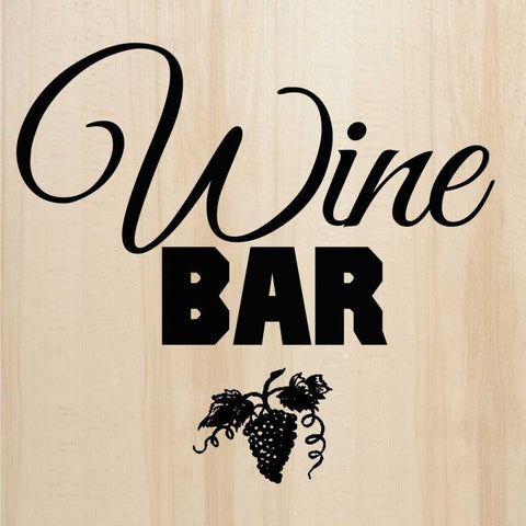 Wine Bar Black Modern Wood Framed Art Print with Double Matting by Greene, Taylor