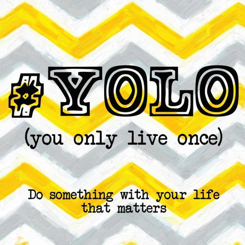 YOLO Black Ornate Wood Framed Art Print with Double Matting by Greene, Taylor