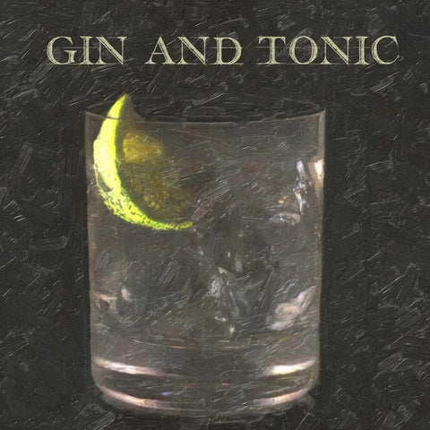 GIN AND TONIC BLK Black Ornate Wood Framed Art Print with Double Matting by Greene, Taylor