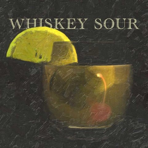 WHISKEY SOUR BLK Black Modern Wood Framed Art Print by Greene, Taylor