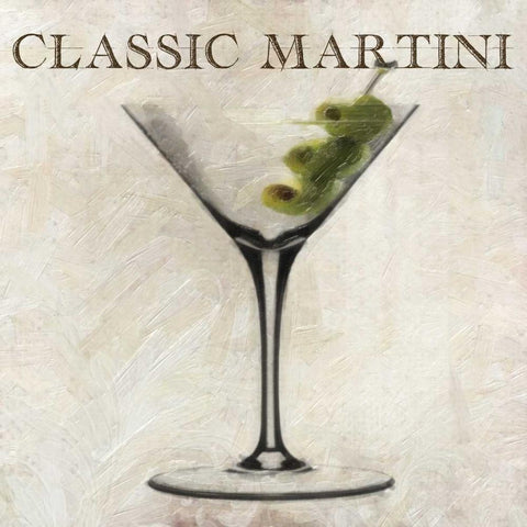 CLASSIC MARTINI Black Modern Wood Framed Art Print with Double Matting by Greene, Taylor