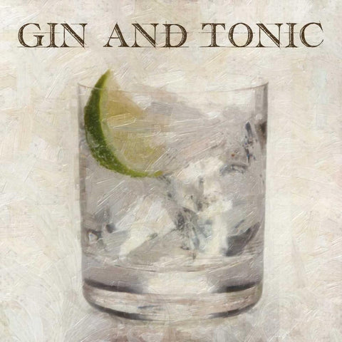 GIN AND TONIC White Modern Wood Framed Art Print with Double Matting by Greene, Taylor