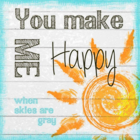 YOU MAKE ME HAPPY Black Modern Wood Framed Art Print with Double Matting by Greene, Taylor