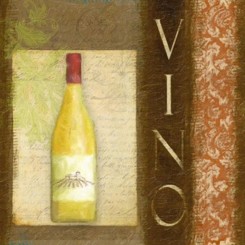 VINO  White Modern Wood Framed Art Print by Greene, Taylor