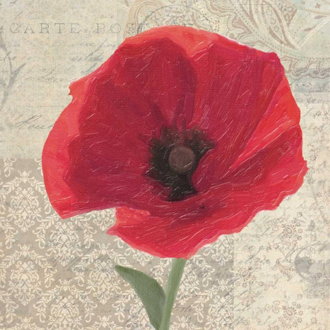 RED POPPY I Gold Ornate Wood Framed Art Print with Double Matting by Greene, Taylor
