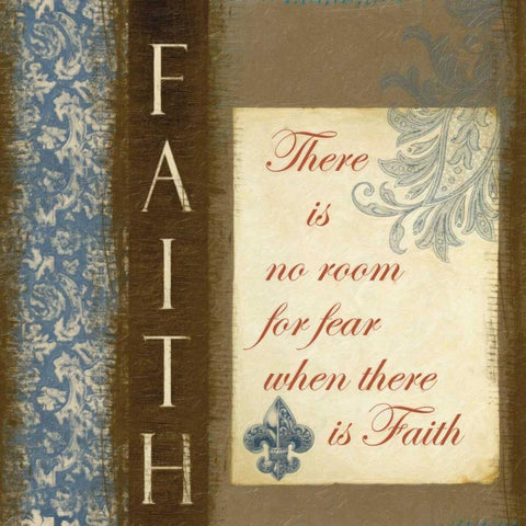 NO ROOM FOR FEAR Gold Ornate Wood Framed Art Print with Double Matting by Greene, Taylor