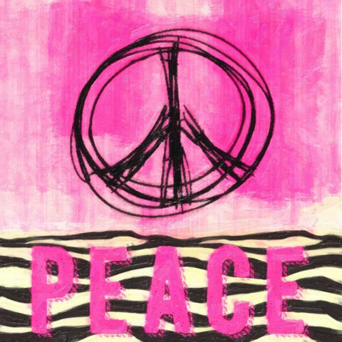 Sketch Peace White Modern Wood Framed Art Print with Double Matting by Greene, Taylor