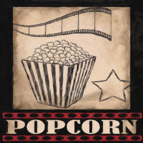 Popcorn Black Ornate Wood Framed Art Print with Double Matting by Greene, Taylor