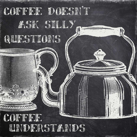 World of Coffee Black Modern Wood Framed Art Print with Double Matting by Greene, Taylor