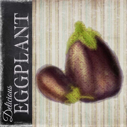 Delicious Eggplant White Modern Wood Framed Art Print with Double Matting by Greene, Taylor