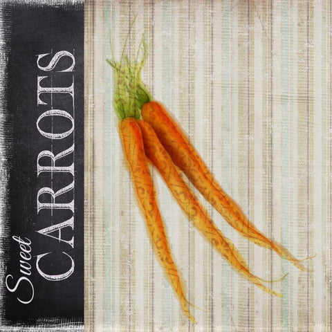 Sweet Carrots White Modern Wood Framed Art Print with Double Matting by Greene, Taylor