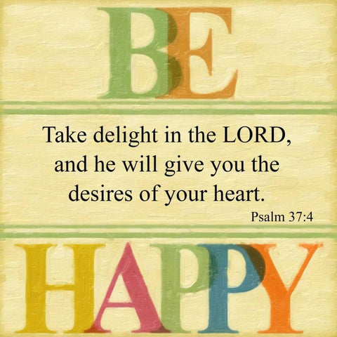 Be Happy Gold Ornate Wood Framed Art Print with Double Matting by Greene, Taylor