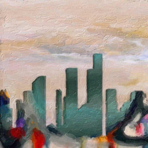 Abstract Skyline 1 White Modern Wood Framed Art Print by Greene, Taylor