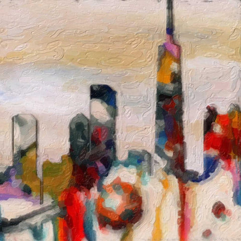 Abstract Skyline 2 White Modern Wood Framed Art Print by Greene, Taylor