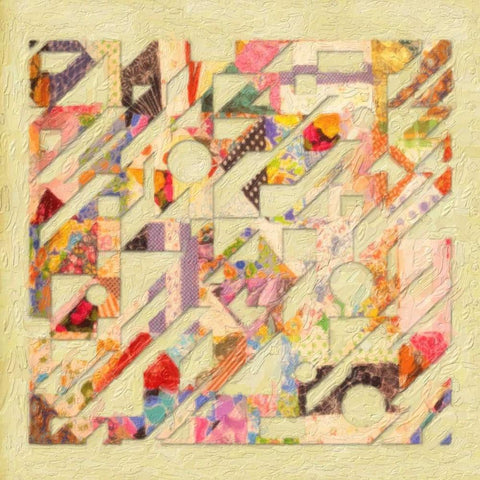 Abstract Quilt II White Modern Wood Framed Art Print with Double Matting by Greene, Taylor