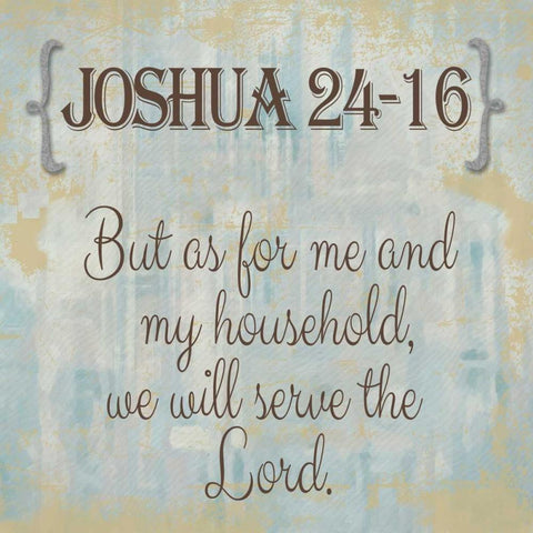 Joshua 24-16 Black Modern Wood Framed Art Print with Double Matting by Greene, Taylor