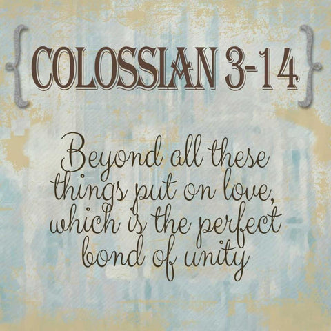 Colossian 3-14 White Modern Wood Framed Art Print by Greene, Taylor