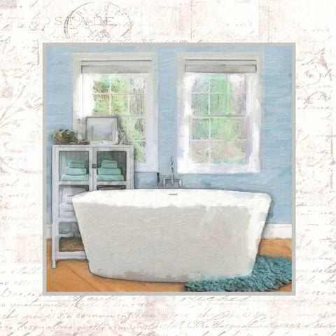 Modern Bath II White Modern Wood Framed Art Print with Double Matting by Greene, Taylor