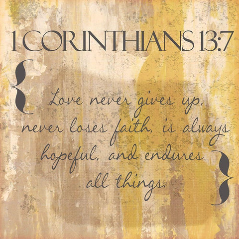 1 Corinthians 13-7 Gold Ornate Wood Framed Art Print with Double Matting by Greene, Taylor