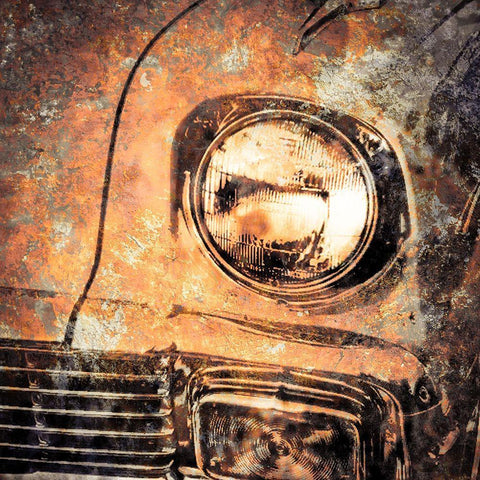 Rusted Car 1 White Modern Wood Framed Art Print with Double Matting by Greene, Taylor