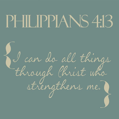 Philippians 4-13 Simple Black Modern Wood Framed Art Print by Greene, Taylor