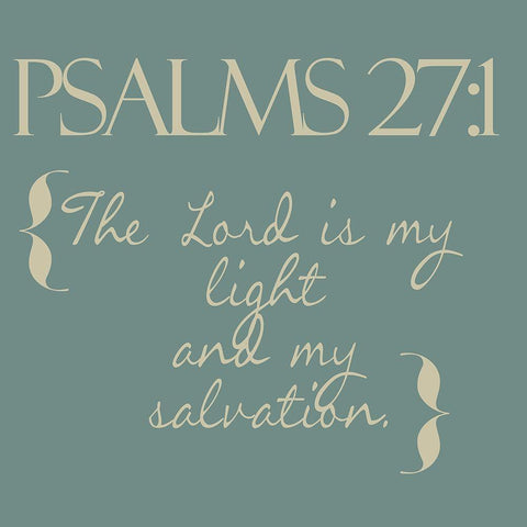 Psalms 27-1 simple White Modern Wood Framed Art Print with Double Matting by Greene, Taylor