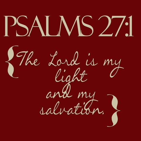 Psalms 27-1 Red Black Modern Wood Framed Art Print with Double Matting by Greene, Taylor