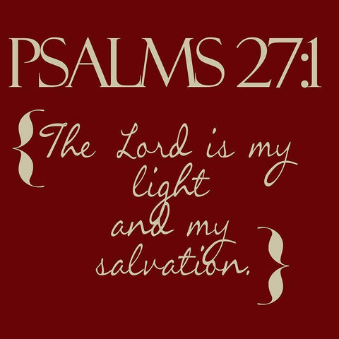 Psalms 27-1 Red White Modern Wood Framed Art Print with Double Matting by Greene, Taylor