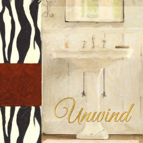 Unwind Bath Black Ornate Wood Framed Art Print with Double Matting by Greene, Taylor