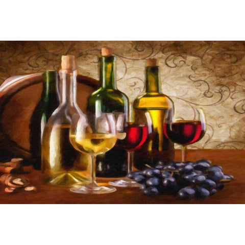 Wine I Black Modern Wood Framed Art Print with Double Matting by Greene, Taylor