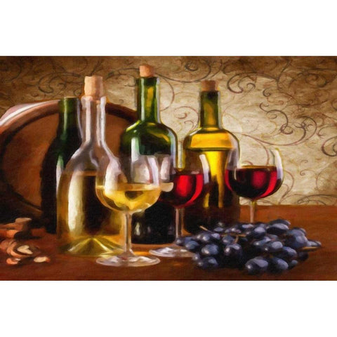 Wine I White Modern Wood Framed Art Print by Greene, Taylor