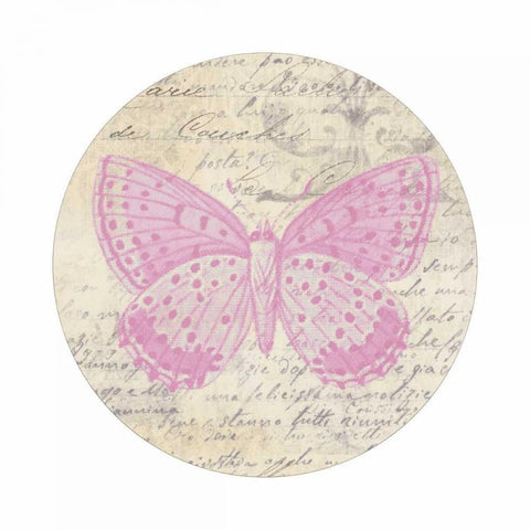 Love Butterfly Disc Black Ornate Wood Framed Art Print with Double Matting by Greene, Taylor