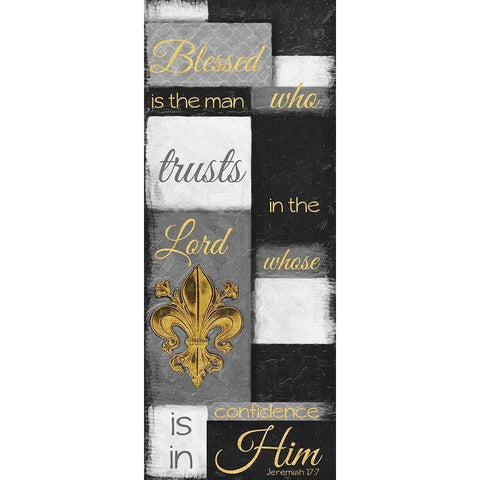 Golden Blessed Black Modern Wood Framed Art Print with Double Matting by Greene, Taylor