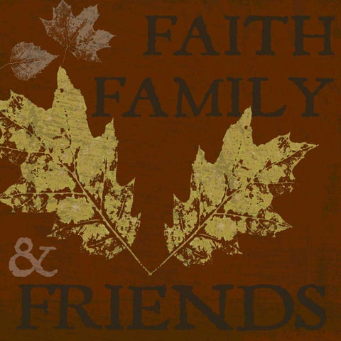 Faith Family Friends Black Modern Wood Framed Art Print with Double Matting by Greene, Taylor