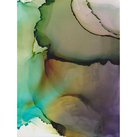 Emerald Nebula Black Modern Wood Framed Art Print with Double Matting by Triosi, Johnny