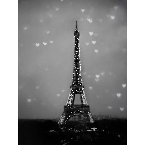 Hearts In Paris 2 Black Modern Wood Framed Art Print with Double Matting by Telik, Tracey