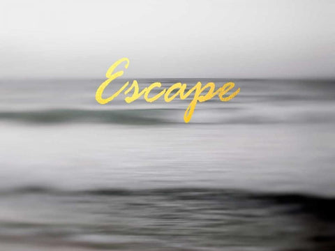 Beach Escape White Modern Wood Framed Art Print with Double Matting by Telik, Tracey