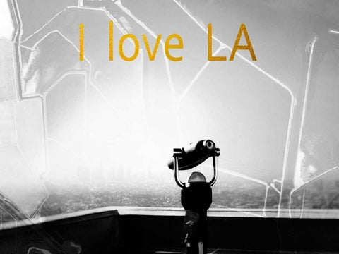 LA Gold White Modern Wood Framed Art Print with Double Matting by Telik, Tracey
