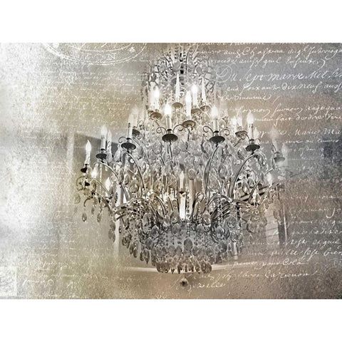 Silver Gold Chandelier Gold Ornate Wood Framed Art Print with Double Matting by Telik, Tracey