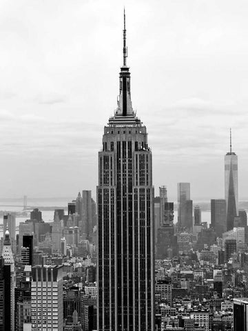 Empire State White Modern Wood Framed Art Print with Double Matting by Telik, Tracey