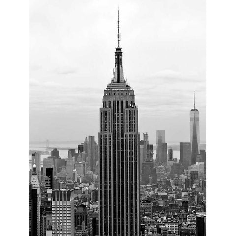 Empire State White Modern Wood Framed Art Print by Telik, Tracey