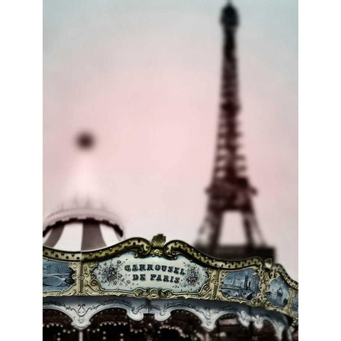 Carousel Tower Black Modern Wood Framed Art Print by Telik, Tracey