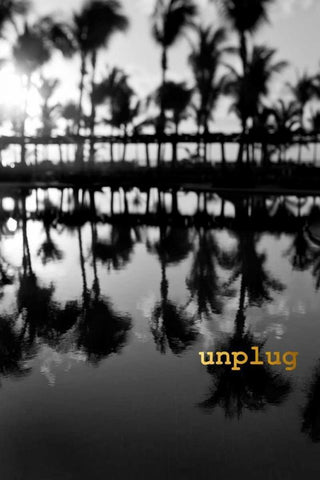 Palms Unplugged White Modern Wood Framed Art Print with Double Matting by Telik, Tracey