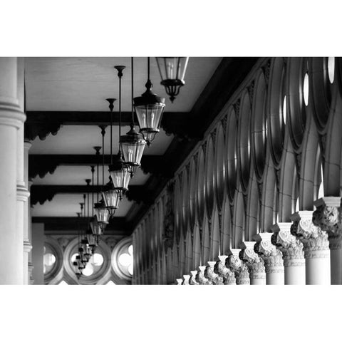 Venice repeat Black Modern Wood Framed Art Print with Double Matting by Telik, Tracey